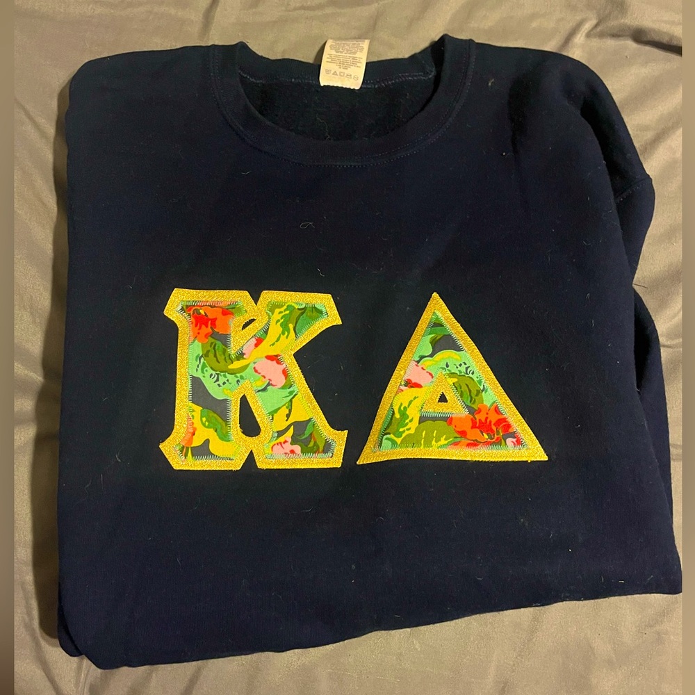Kappa Delta (KD) crewneck sweatshirt with floral letters